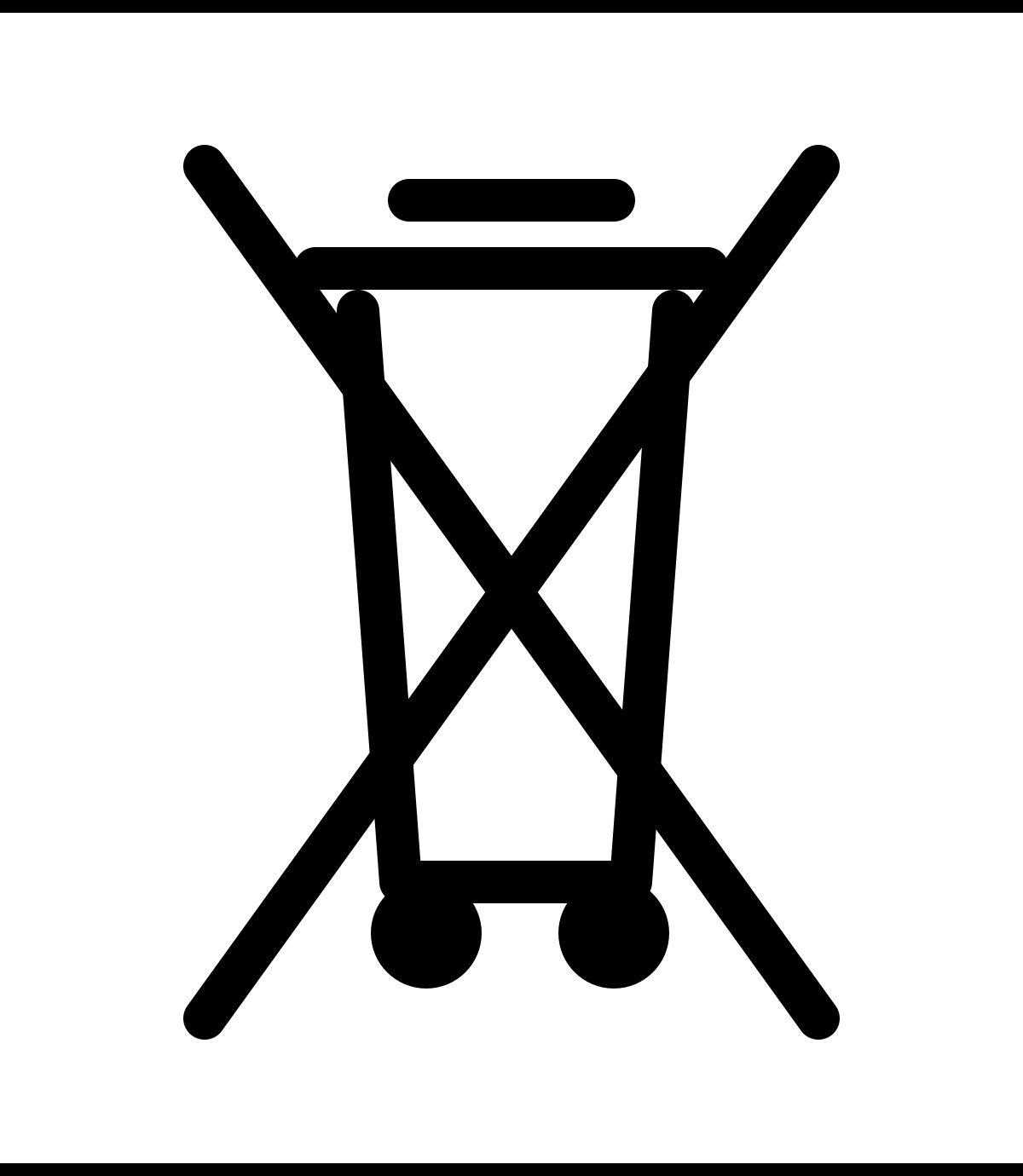 Symbol přeškrtnuté nádoby na odpad